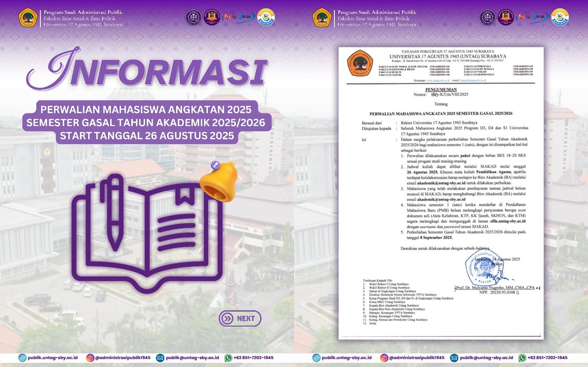 Perwalian Mahasiswa Baru Tahun Angkatan 2025