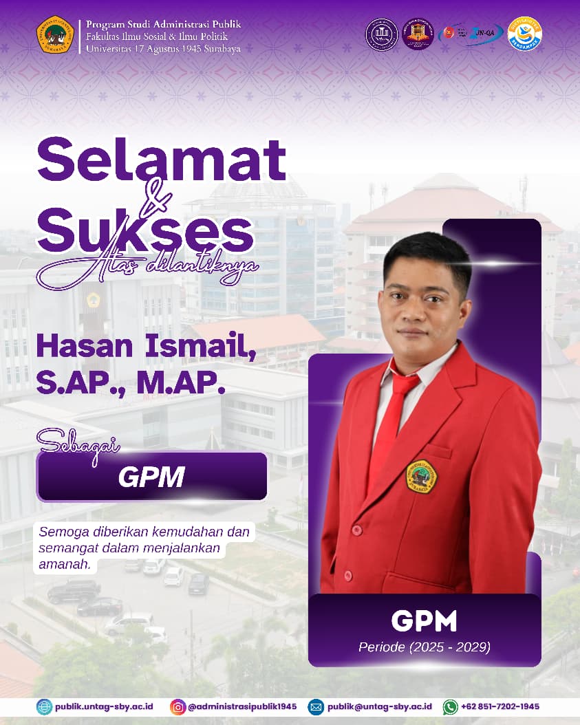 Selamat Atas Terpilihnya GPM FISIP Untag Surabaya Periode 2025-2029