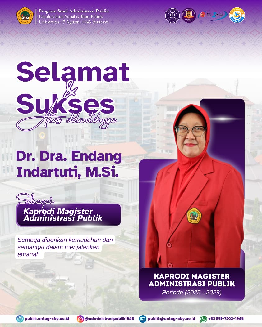 Selamat Atas Terpilihnya Kaprodi S2 Magister Administrasi Publik Untag Surabaya Periode 2025-2029