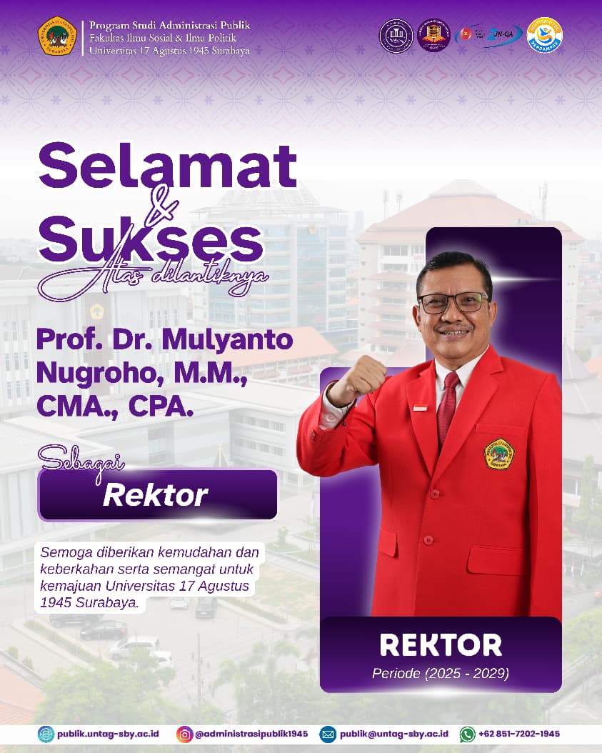 Selamat Atas Terpilihnya Rektor Untag Surabaya Periode 2025-2029