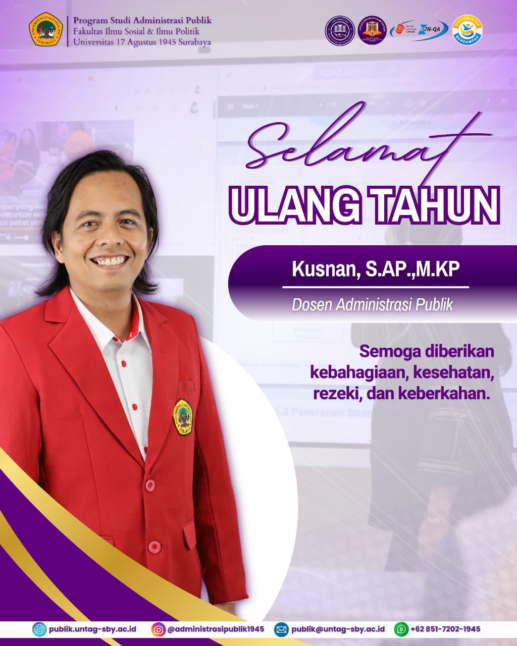 Selamat Ulang Tahun Bapak Kusnan, S.AP., M.KP