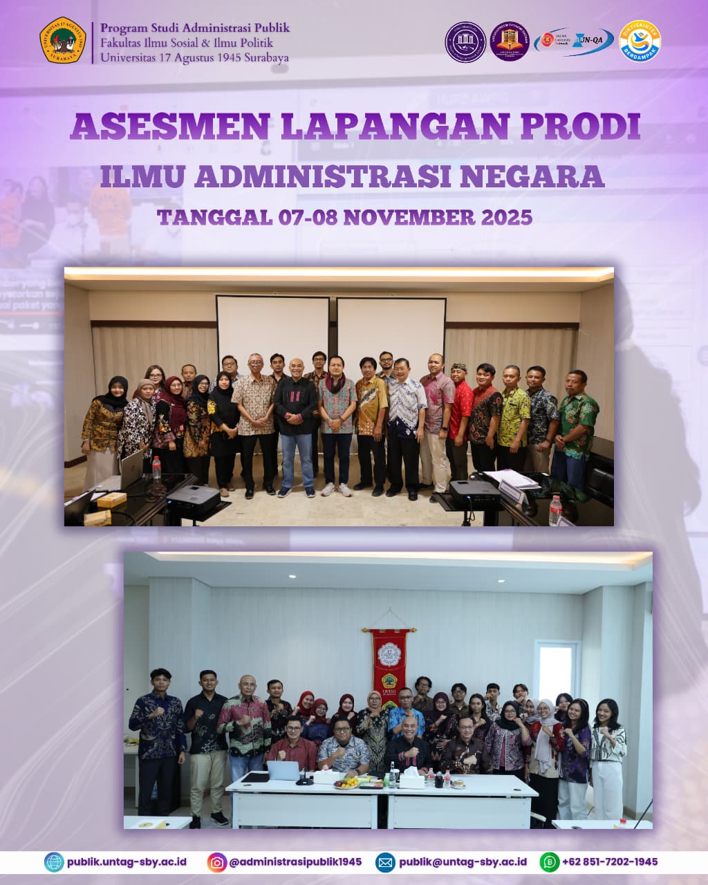 ASESMEN LAPANGAN AKREDITASI PRODI ADMINISTRASI NEGARA UNTAG SURABAYA