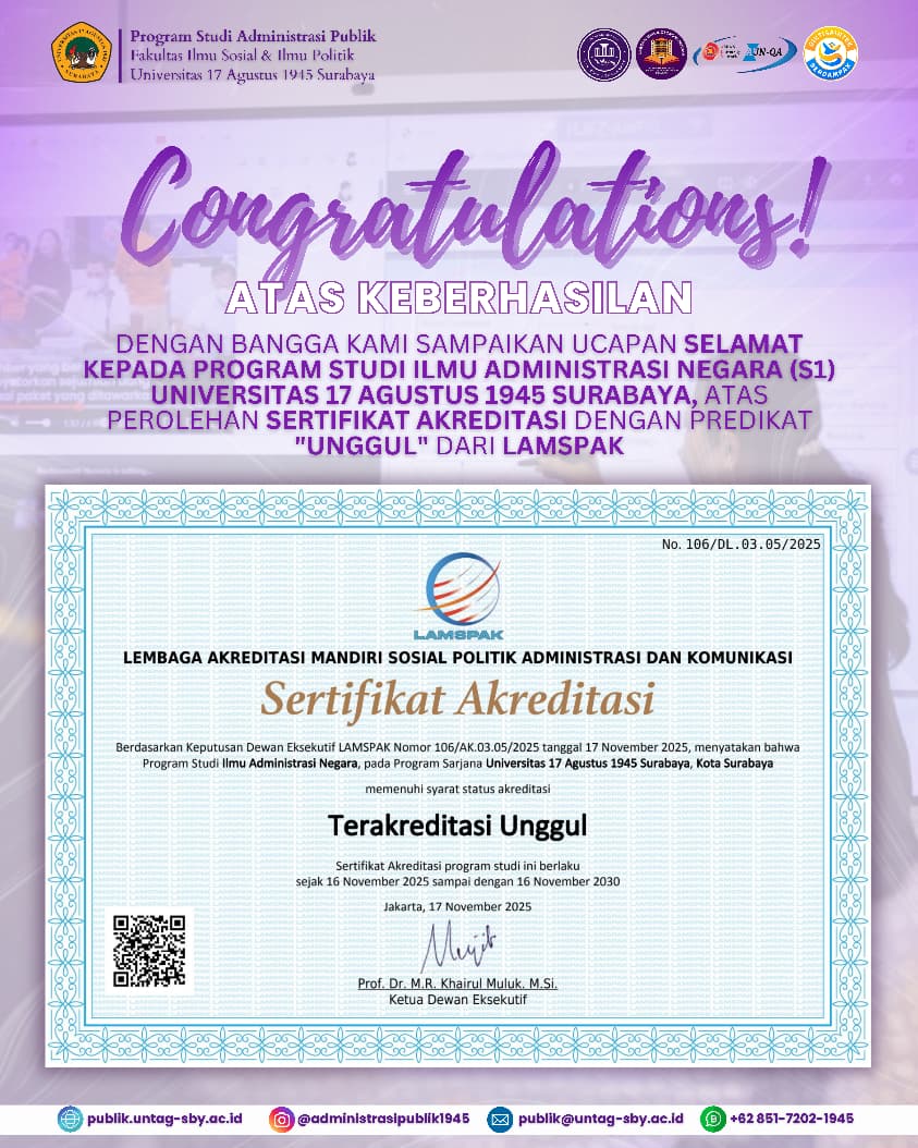 AKREDITASI PROGRAM STUDI ILMU ADMINISTRASI NEGARA