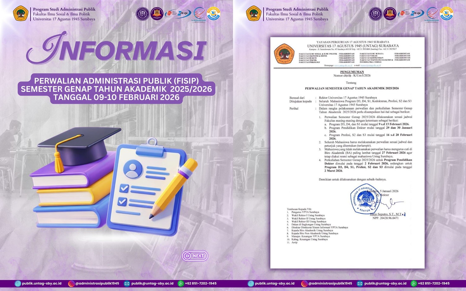 Informasi Perwalian Semester Genap 2025-2026