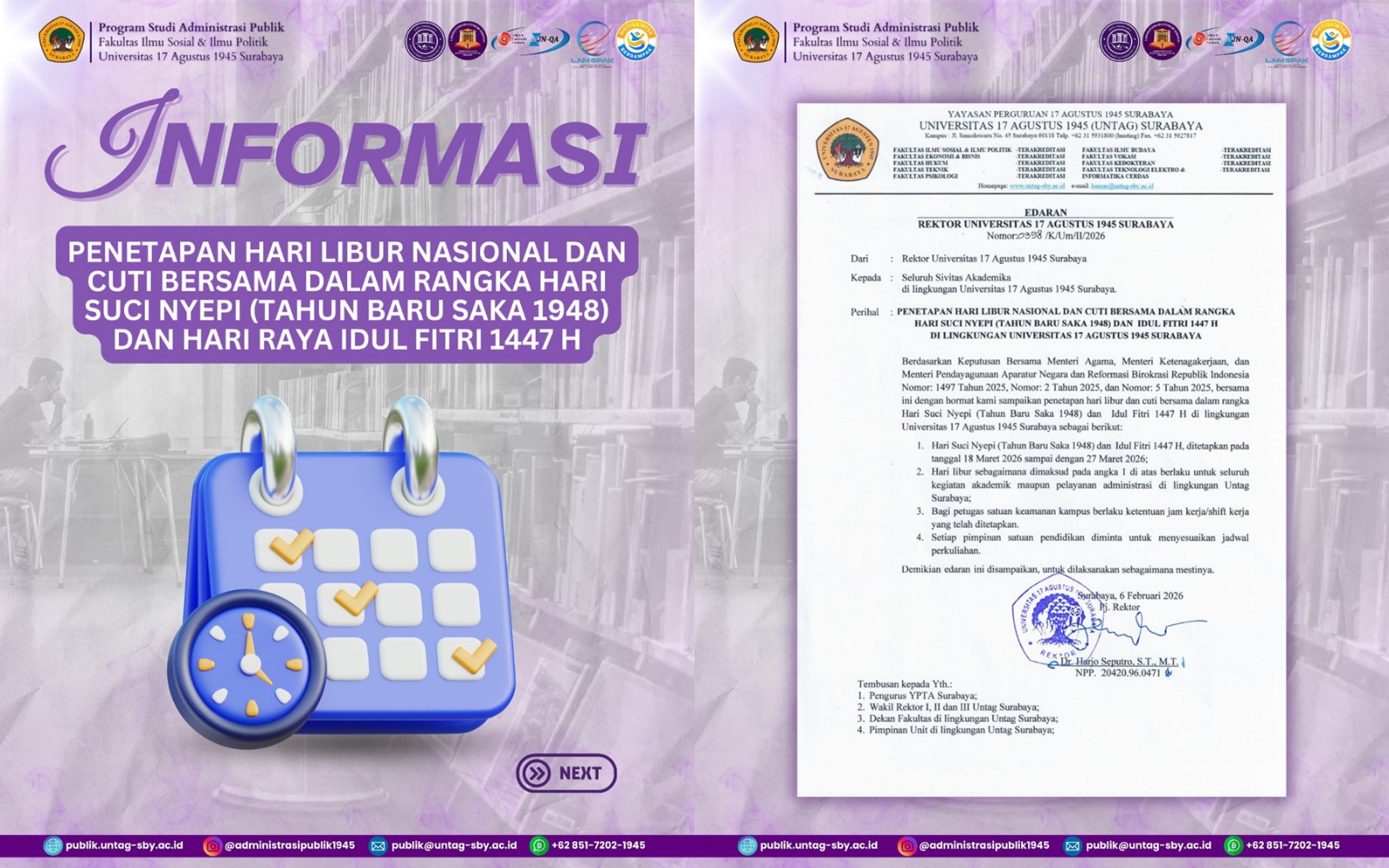 Penetapan Hari Cuti Bersama Hari Suci Nyepi