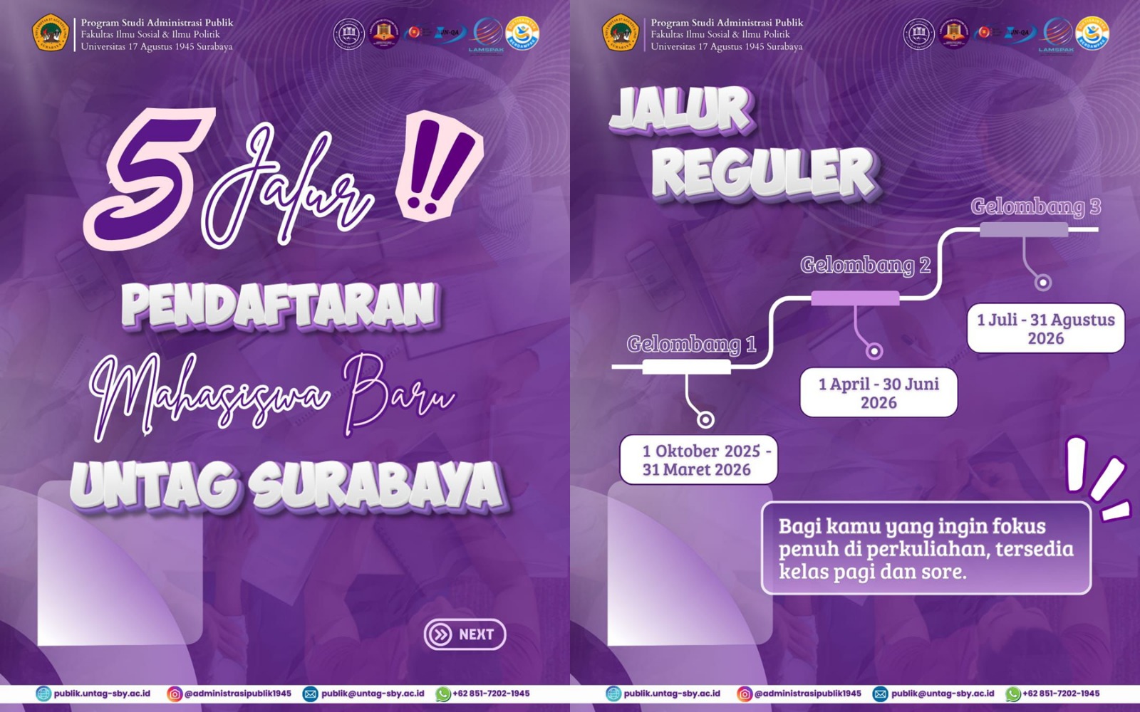 Pendaftaran Mahasiswa Baru Jalur Reguler