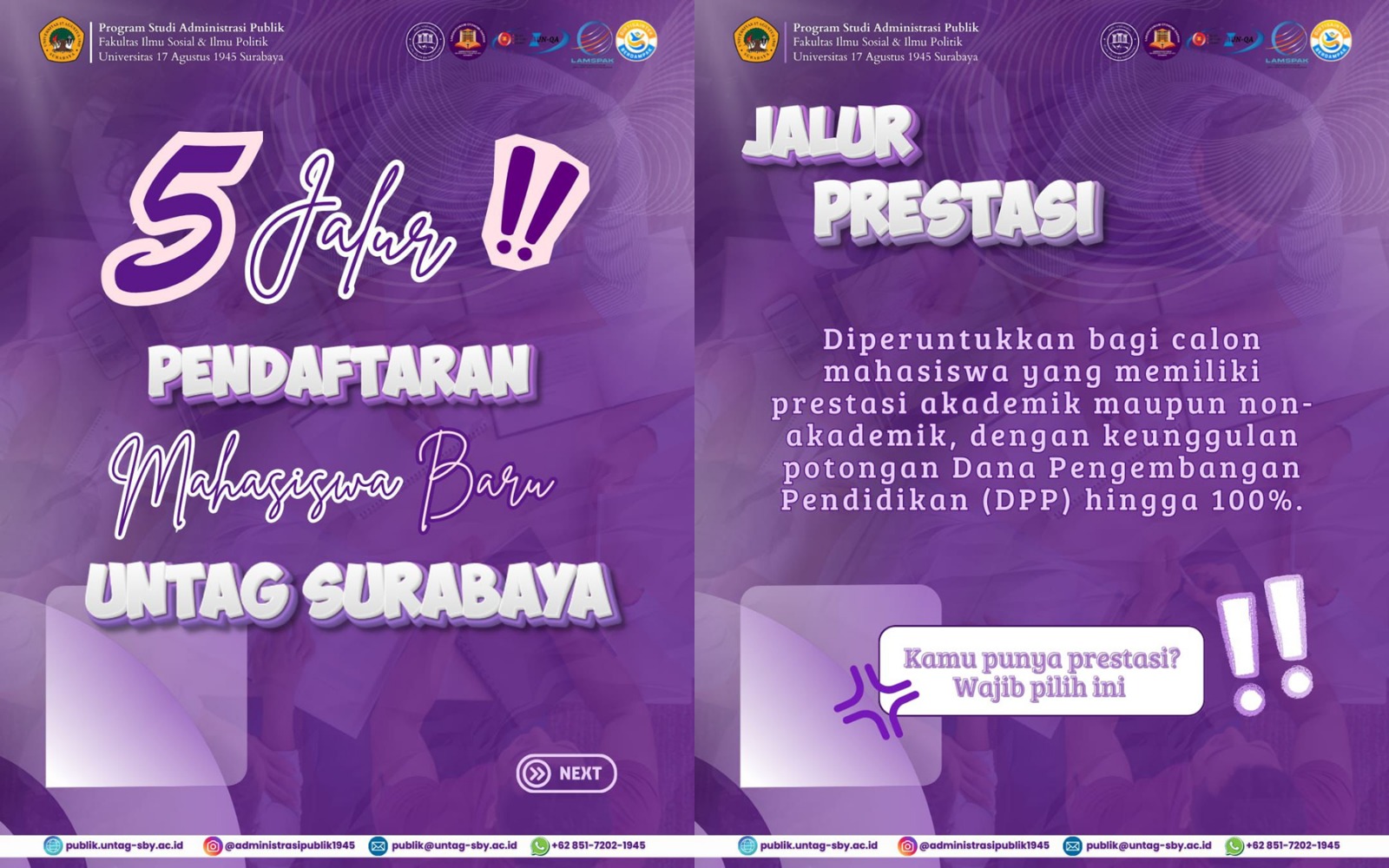 Pendaftaran Mahasiswa Baru Jalur Prestasi