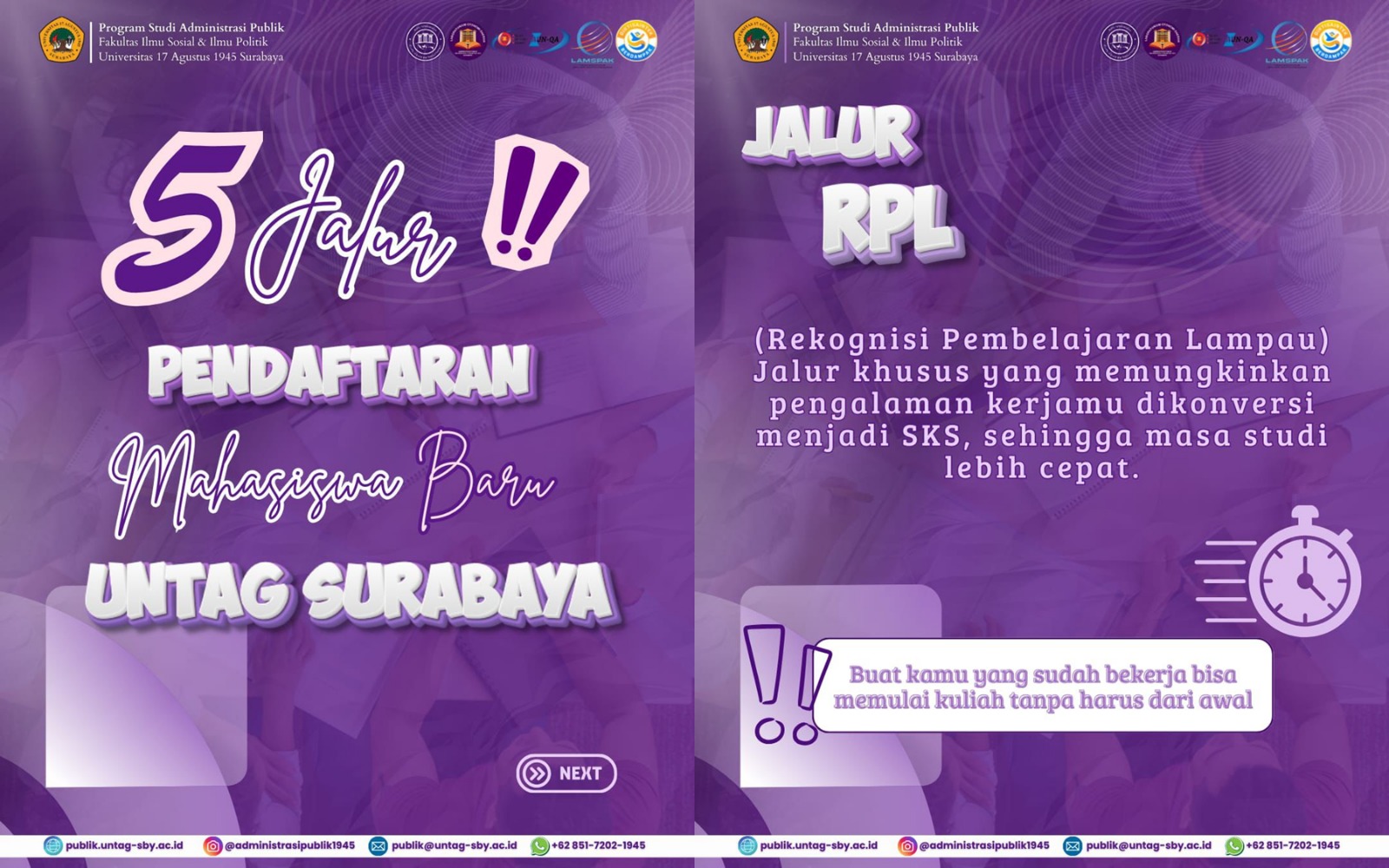 Pendaftaran Mahasiswa Baru Jalur RPL