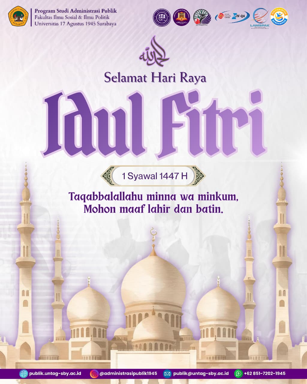 Untag Surabaya Rayakan Kemenangan di Hari Raya Idul Fitri 1447 H