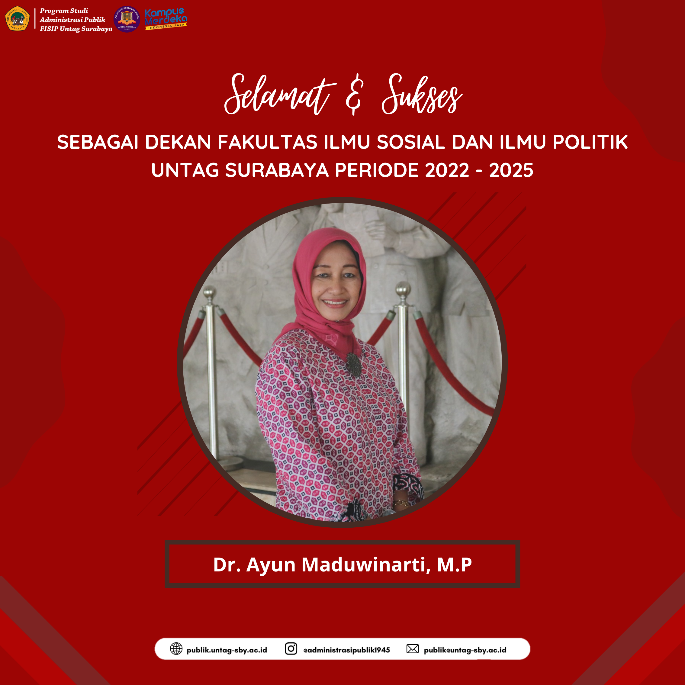 Selamat dan Sukses Dr. Ayun Maduwinarti, MP Sebagai Dekan FISIP 2022-2025