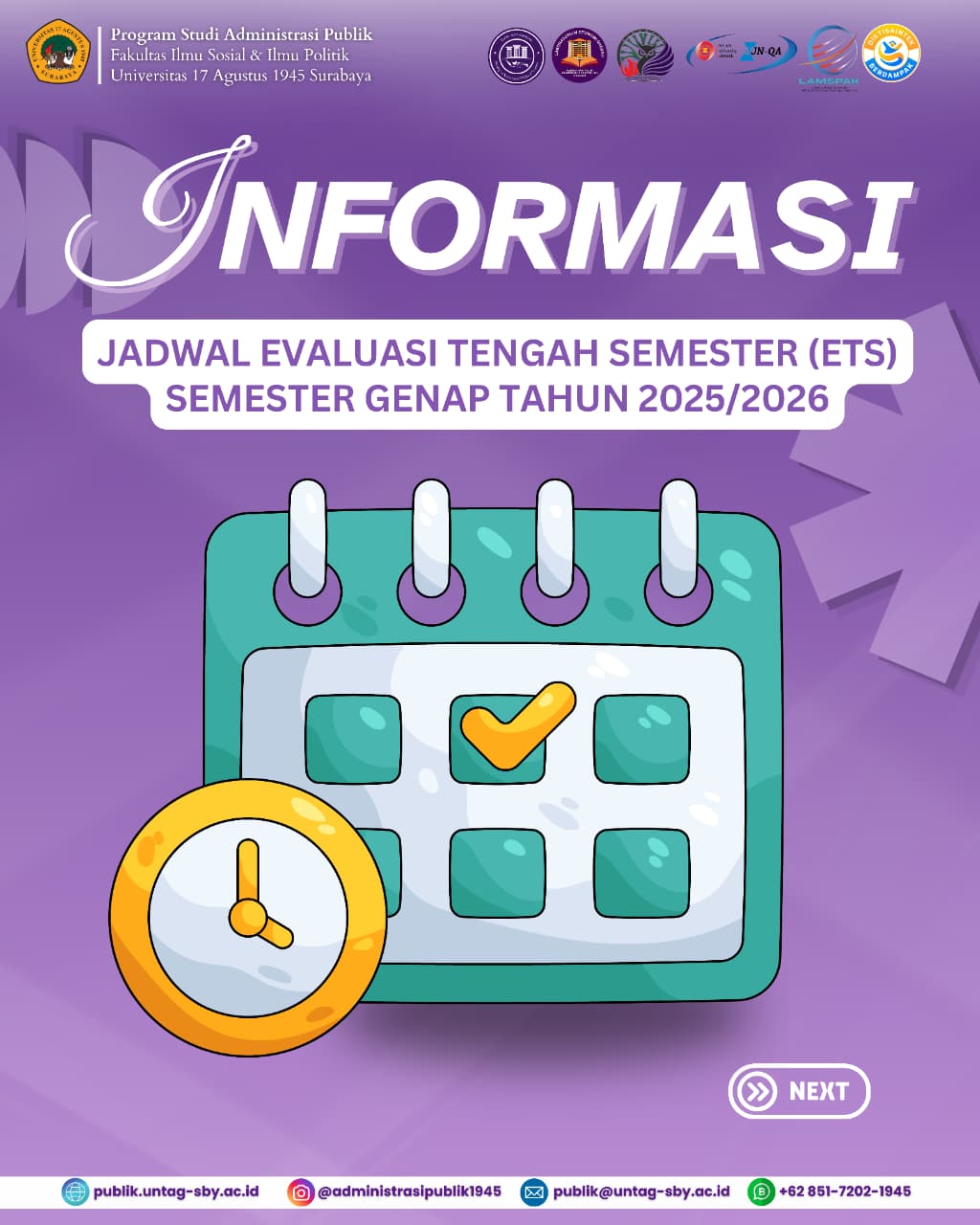 Simak Jadwal dan Syarat ETS Semester Genap 2025/2026 Untag Surabaya