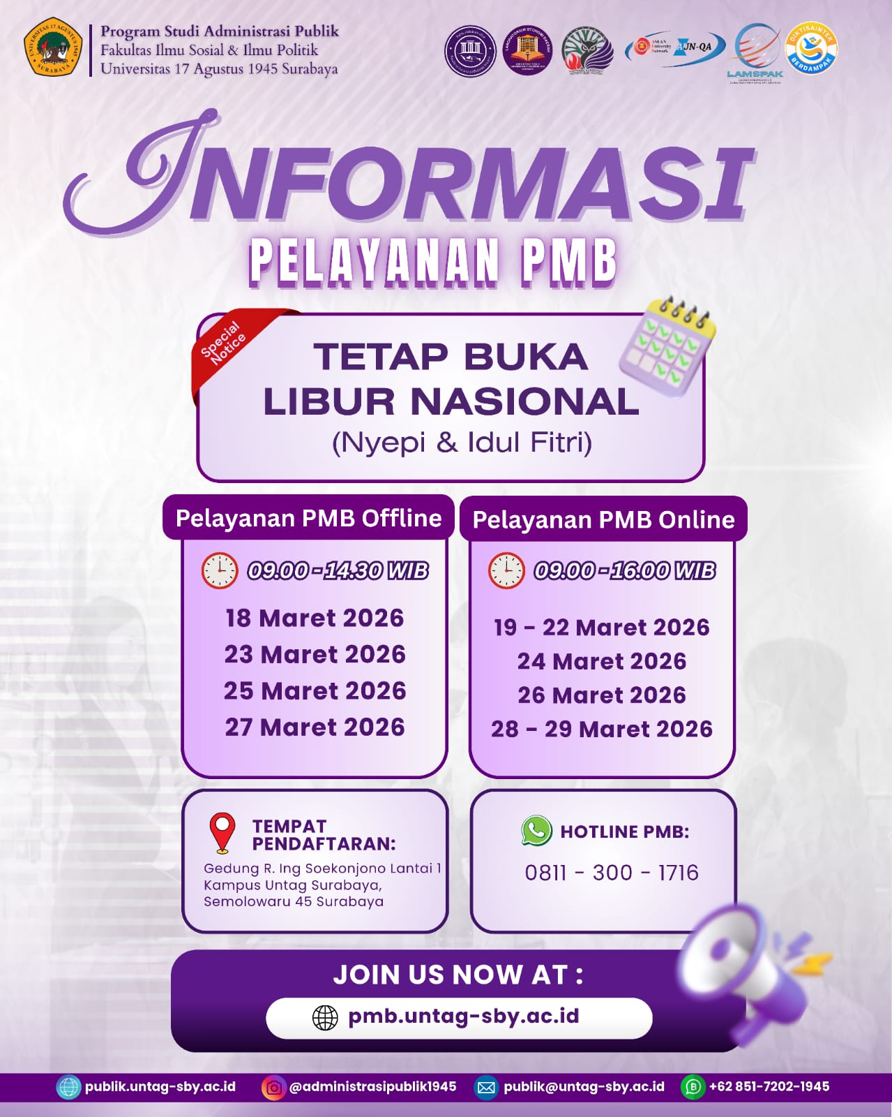 Layanan PMB di Hari Libur