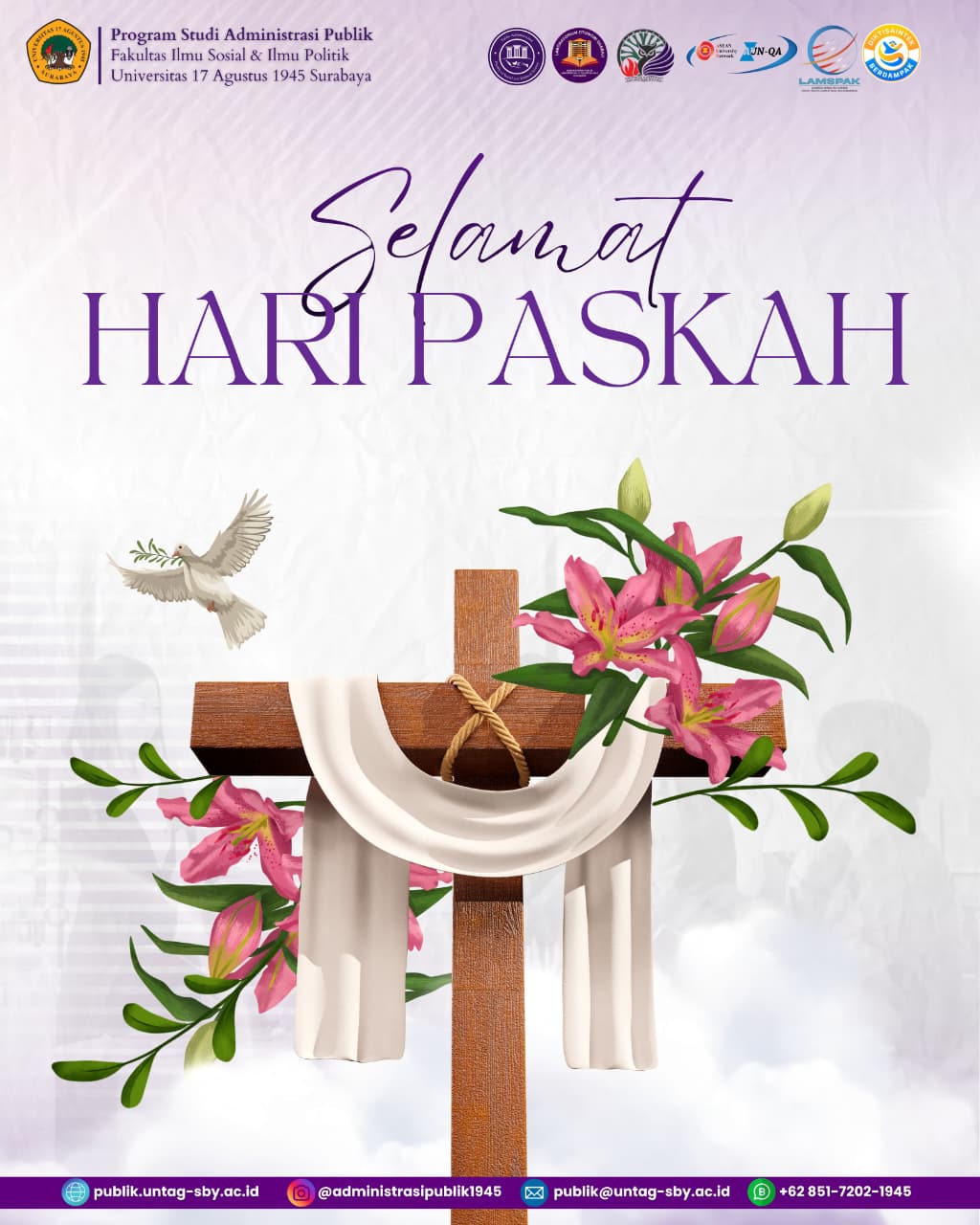 Pesan Kebangkitan di Hari Paskah dari Prodi Administrasi Publik Untag Surabaya