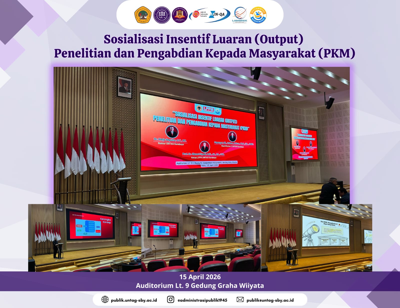 Pacu Kualitas Riset, LPPM Untag Surabaya Gelar Sosialisasi Insentif Luaran Penelitian dan PKM bagi Dosen