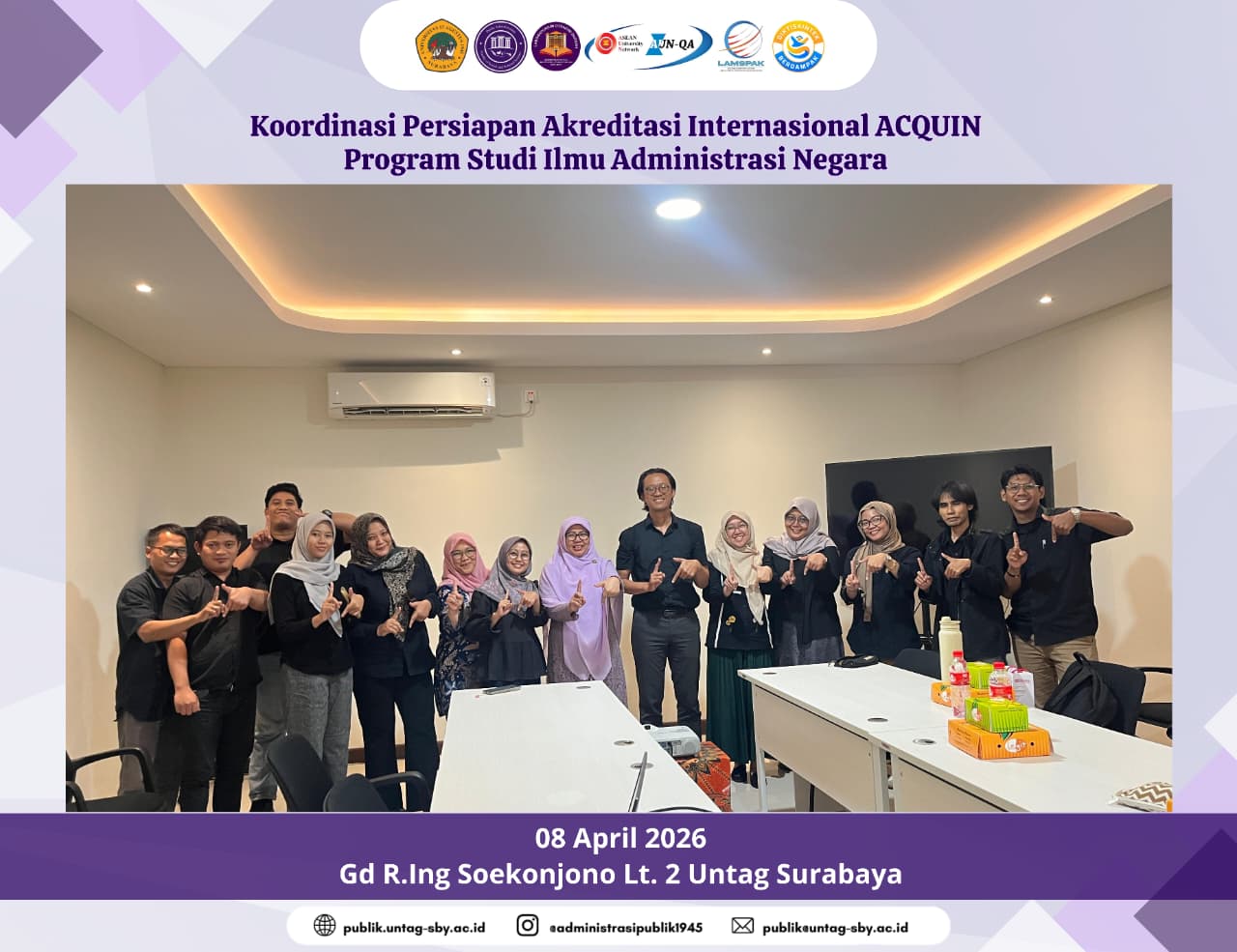 Langkah Strategis Menuju Global: Prodi Administrasi Negara Untag Surabaya Persiapkan Akreditasi Internasional ACQUIN